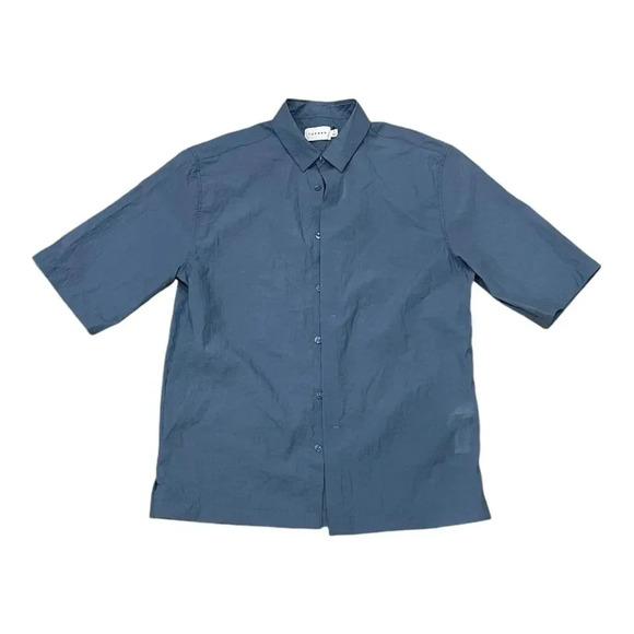 Topman Blue Limited Short Sleeve Boxy Textured Shirt S - Picture 2 of 5